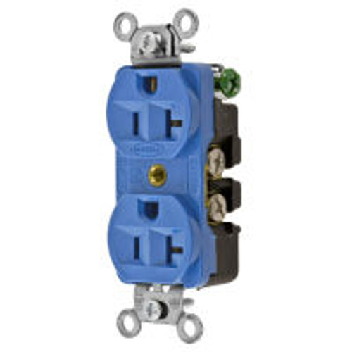 Hubbell 5362BL AC Receptacle NEMA 5-15/20 Female Duplex Construction Grade Blue