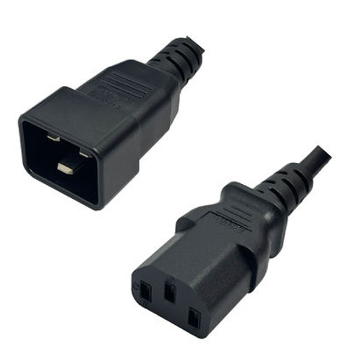 IEC320 C20 Male Plug to C13 Connector 4.5 Meters / 15 Feet 15A/250V 14/3 SJT Black - Power Cord