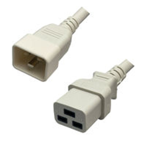 IEC320 C20 Male Plug to C19 Connector 2.0 Meters / 6.5 Feet 16A/250V YY 3G1.5 White- BIS - Power Cord