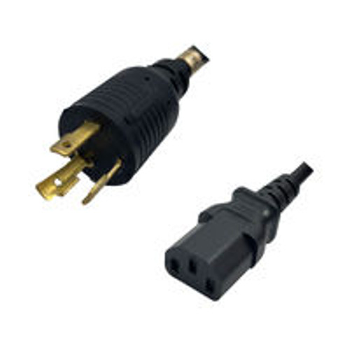 NEMA L6-30 Male Plug to IEC320 C13 Connector 1.8 Meters / 6 Feet 15A/250V 14/3 SJT Black - Locking Power Cord