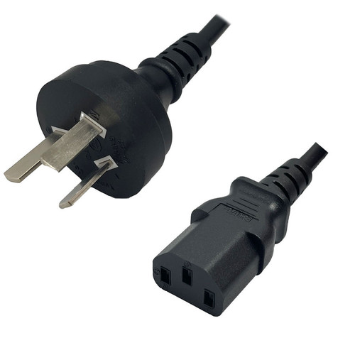 3170B - Australia AS3112 Male Plug to IEC320 C13 Connector 2.5 Meters / 8 Feet 10A/250V H05VV-F3G1.0 Black - Country Power Cord