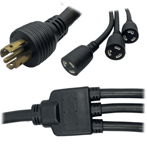 82984 - NEMA L21-20 Male Plug to L21-20 Connector 10.5 Meters / 35 Feet 20A/208V 12/5 SOOW Black - Locking Power Cord