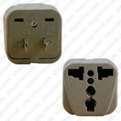3279 - NEMA 1-15 Male Plug to Multi Country Connector - Block Plug Adapter 