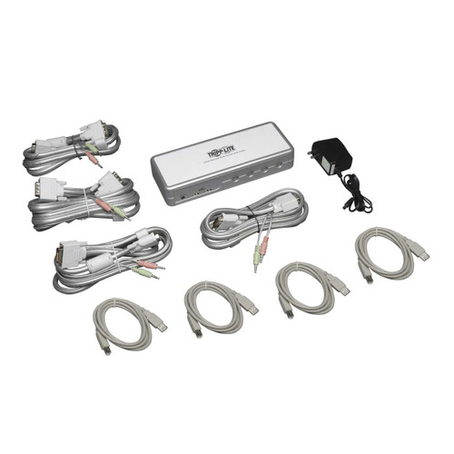 Tripp Lite - B004-DUA4-K-R - 4-Port Compact DVI/USB KVM Switch with Audio