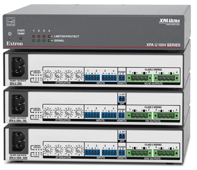 XPA U 1004-100V Four Channel 100 Watts Per Channel (for 220V markets--verify with local regulations)