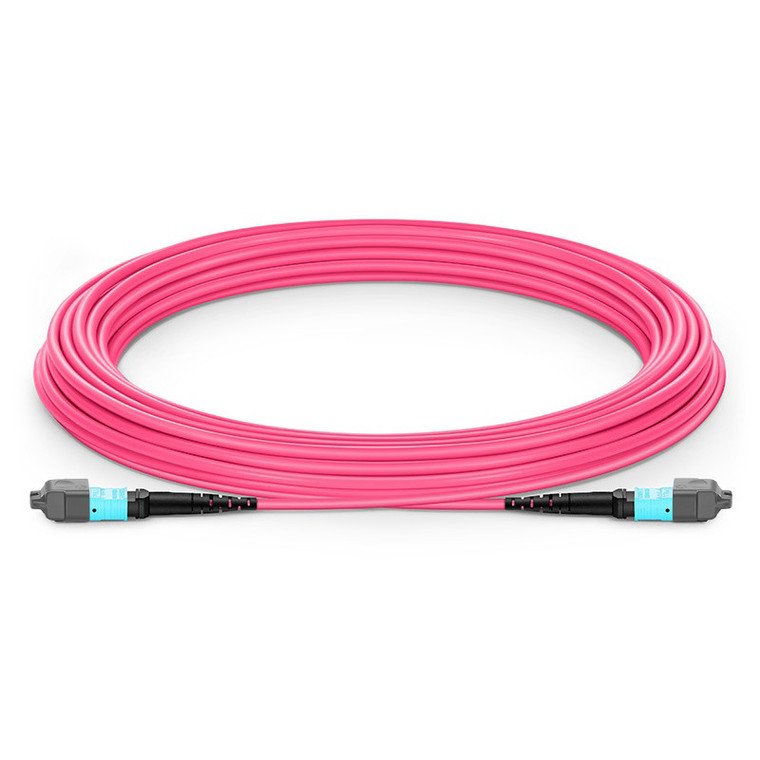 2m (7ft) MTP®-12 (Female) to MTP®-12 (Female) OM4 Multimode Elite Trunk Cable, 12
Fibers, Type B, Plenum (OFNP), Magenta