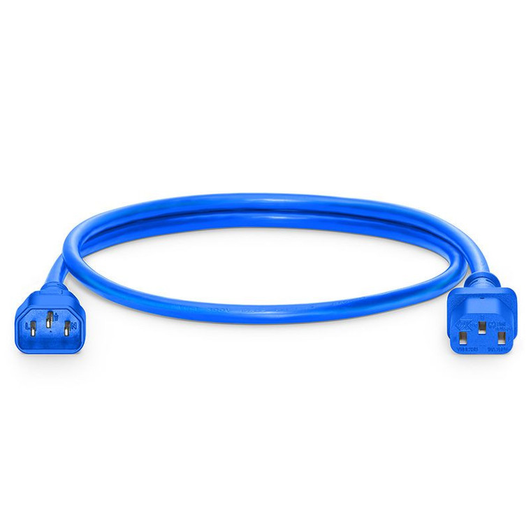 5ft (1.5m) IEC320 C14 to IEC320 C13 14AWG 250V/15A Power Extension Cord, Blue