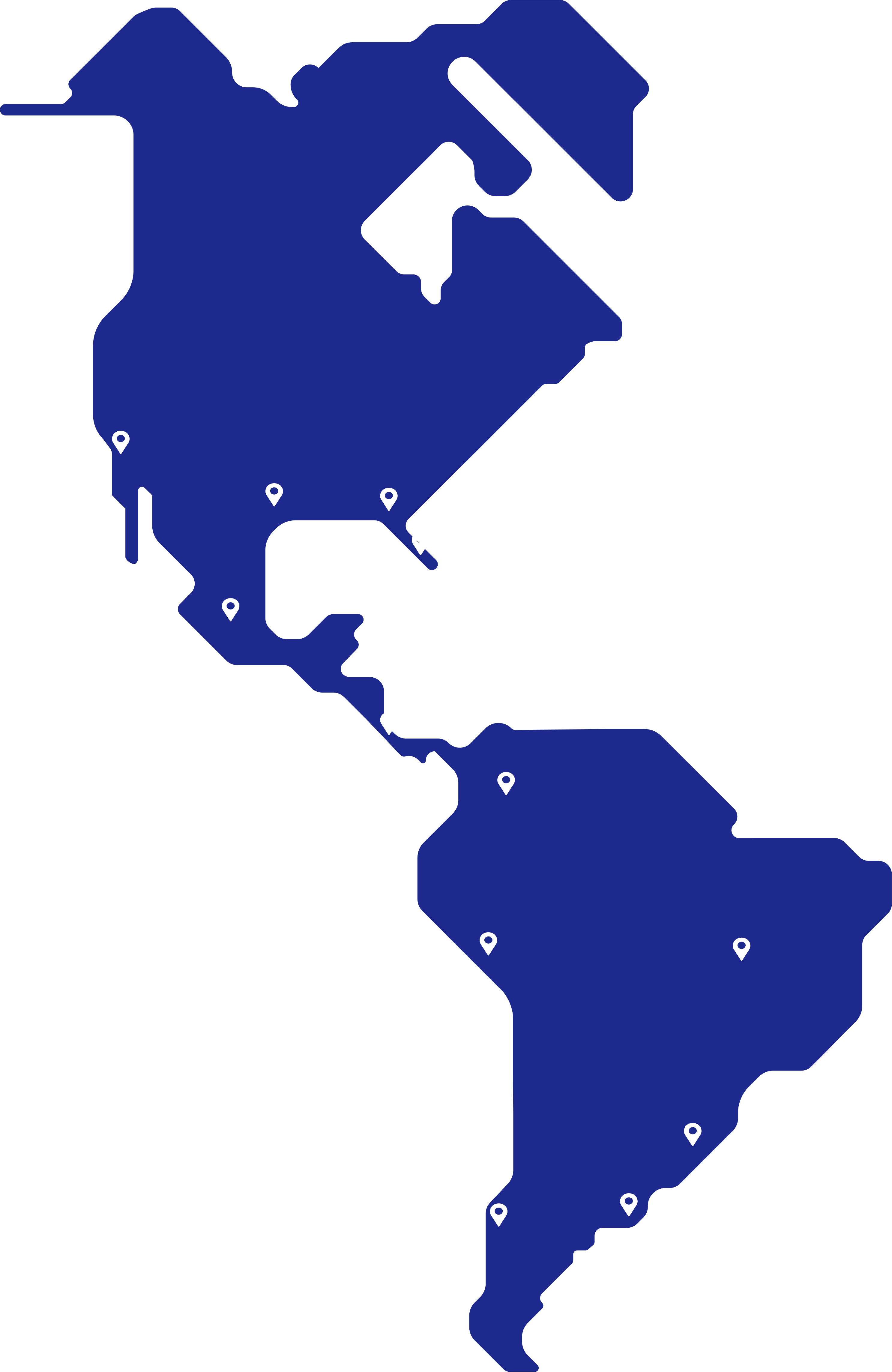 Map across the Americas