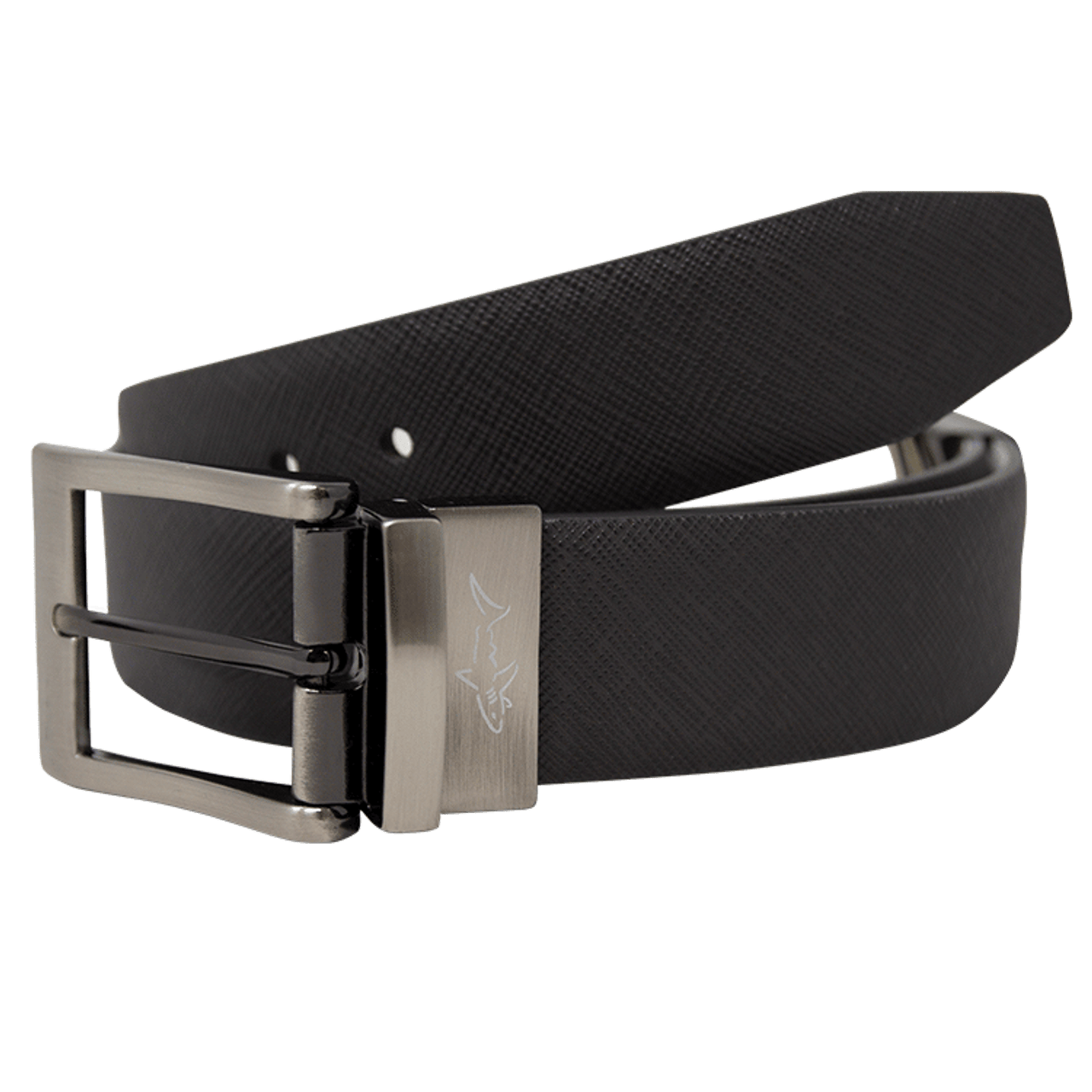 Greg Norman Crocodile Print Reversible Leather Belt - Tan / Black