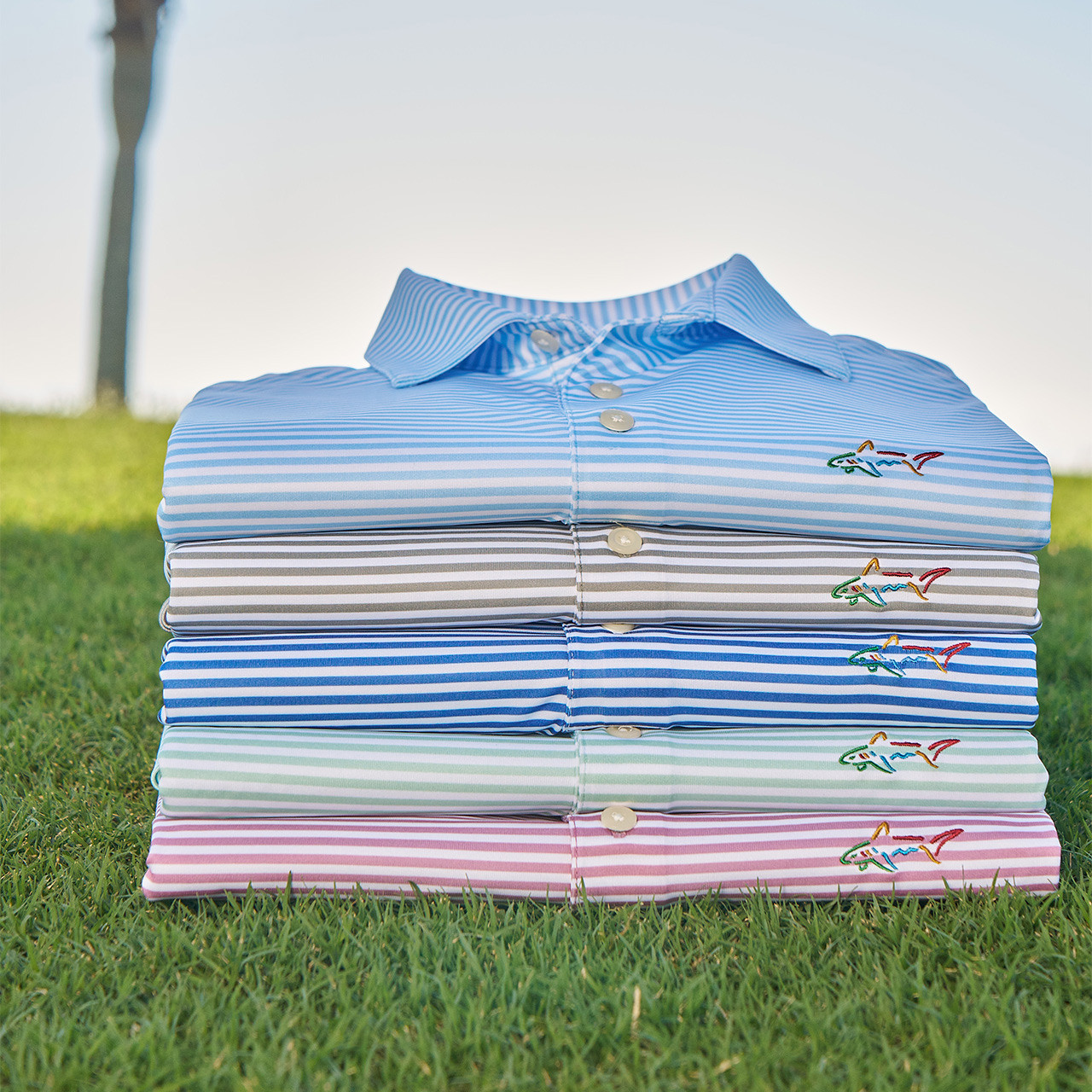 ML75 Classic Bar Stripe Shark Polo - Greg Norman Collection