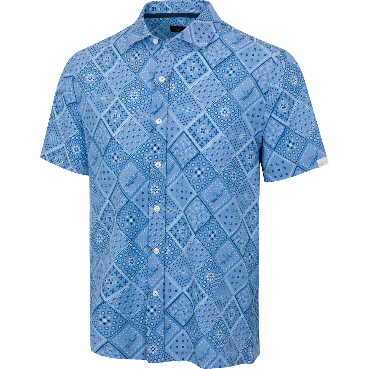 Bandana Seersucker Short-Sleeve Button Down - Greg Norman Collection