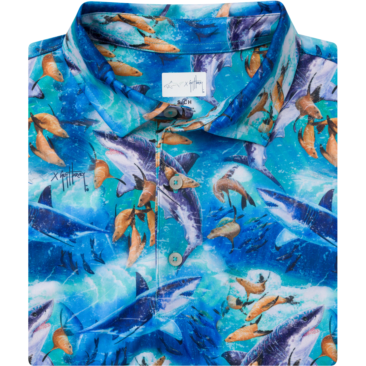 Shark Kingdom Guy Harvey Polo - Greg Norman Collection