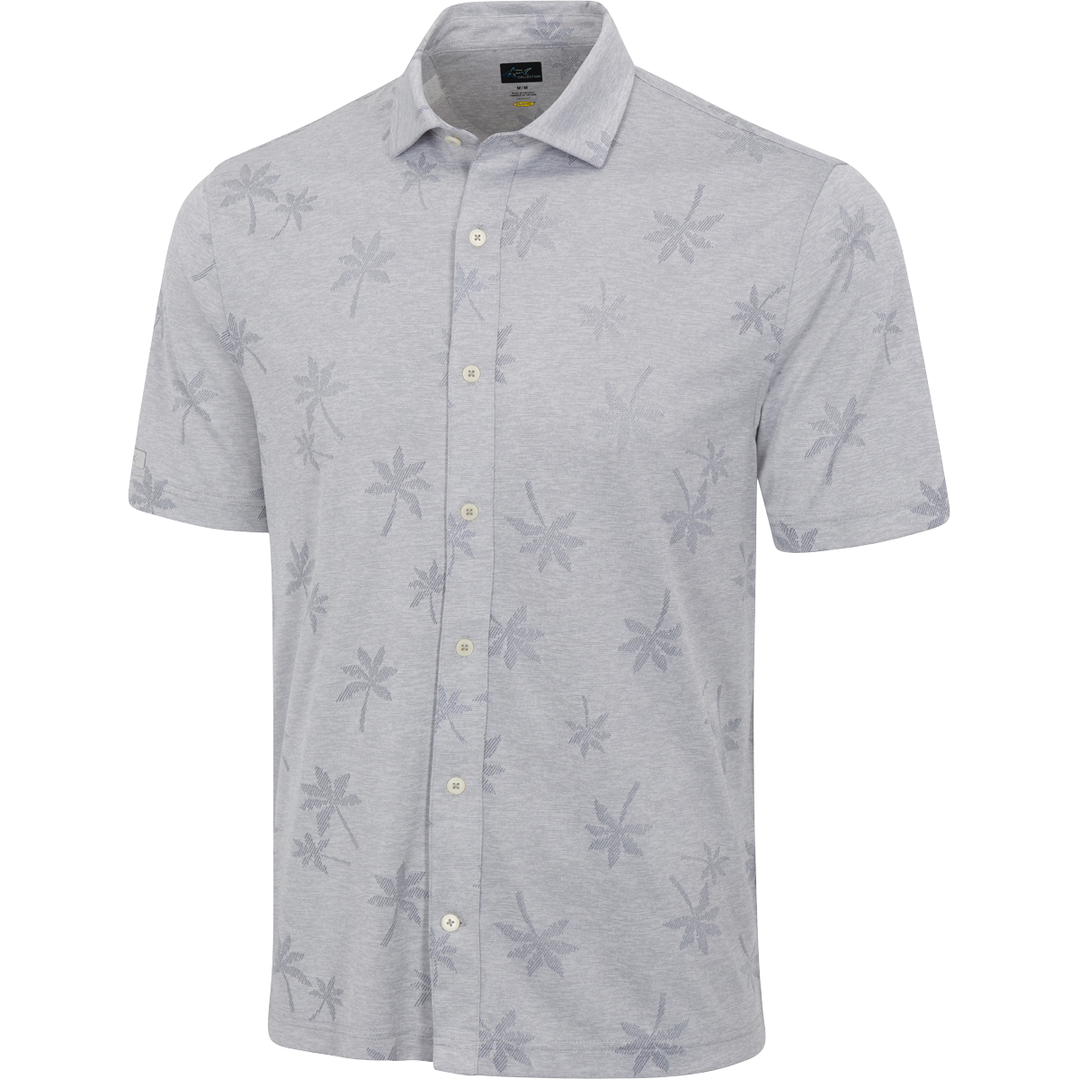 Royal Palm Knit Full-Button Polo - Greg Norman Collection