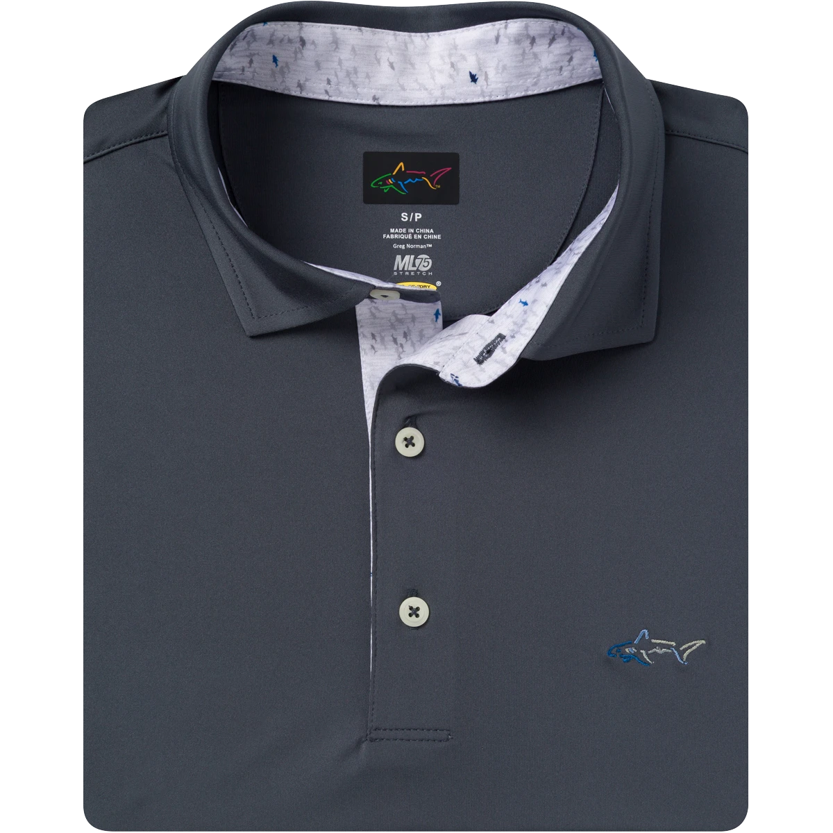 endlessmade poloシャツ Greg Norman - Men's Scattered Shark Tail Polo – Threadfellows