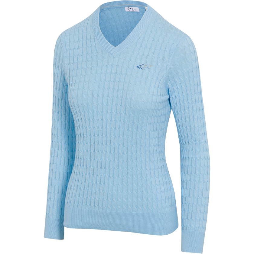 Cable-Knit V-Neck Sweater - Greg Norman Collection