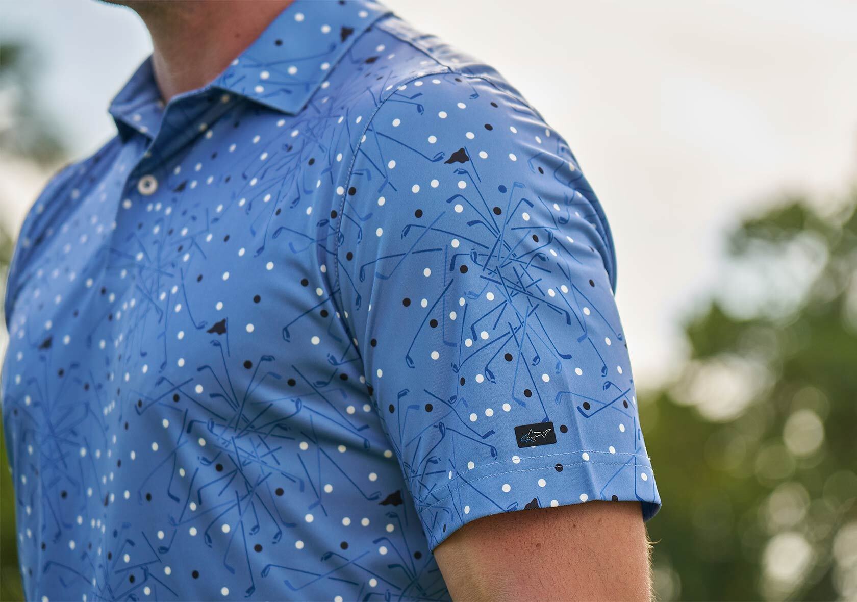 Golf swing shot on course