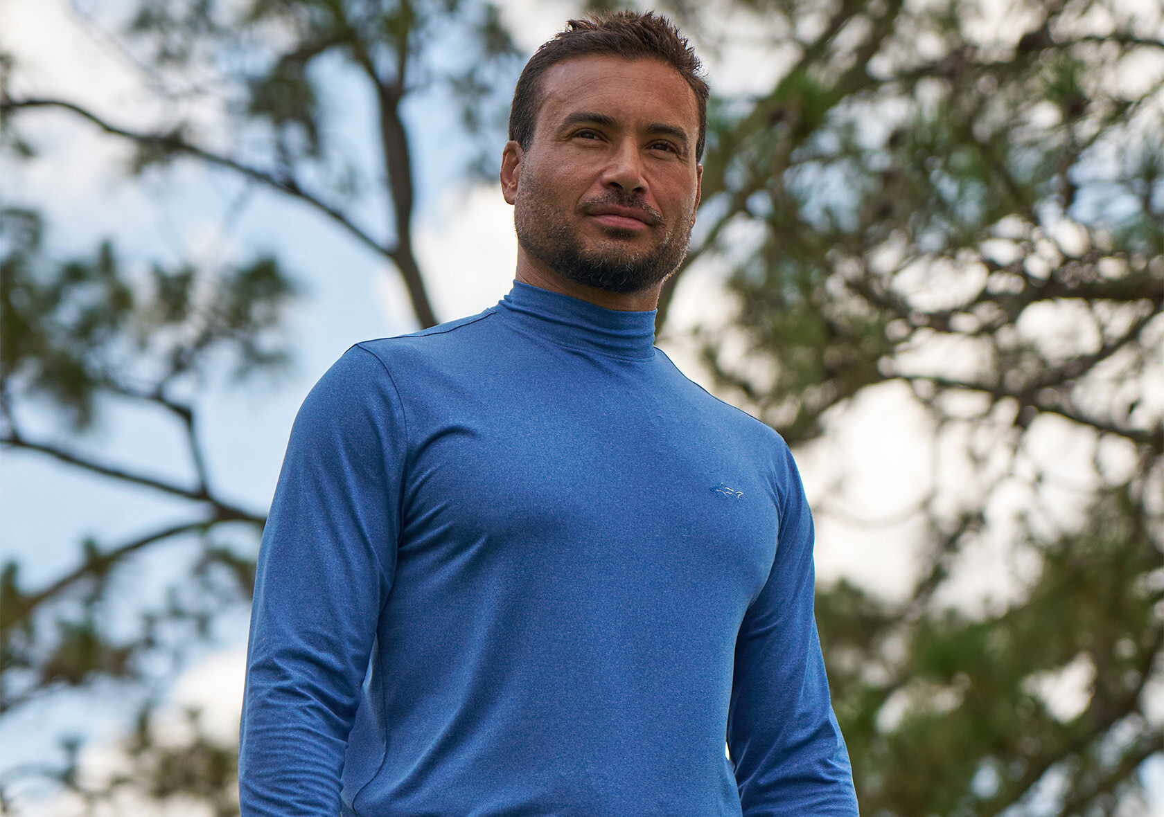 Model in Quarter Zip