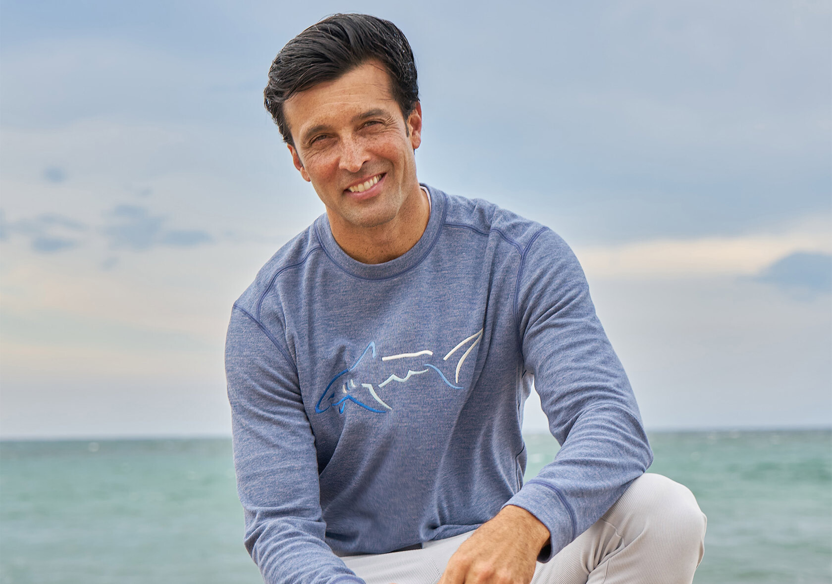 Model in Linen on Beach