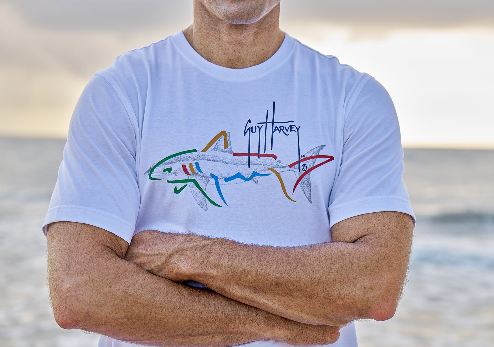 Model in White T-Shirt