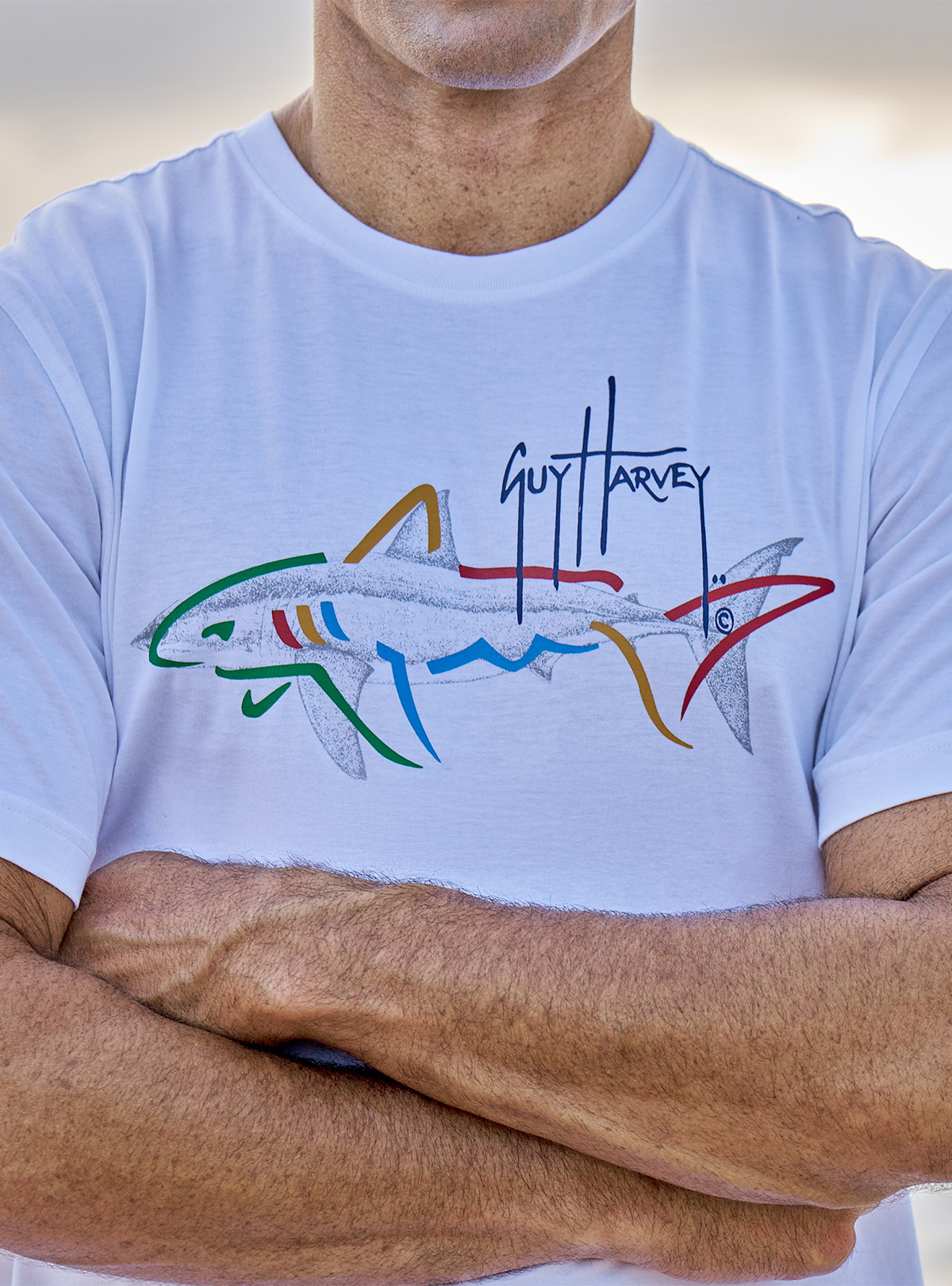 White T-Shirt on Model