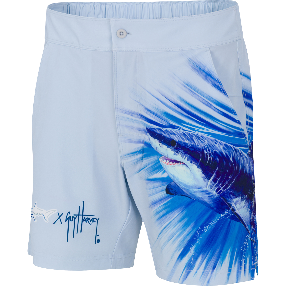 Great White Burst Guy Harvey Hybrid Short - Greg Norman Collection