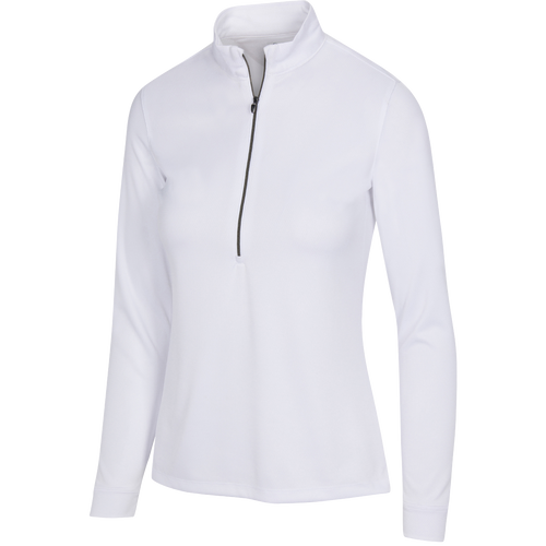 Greg Norman Collection Women's Fairway Half Zip Mock in White, Size XS, Polyester