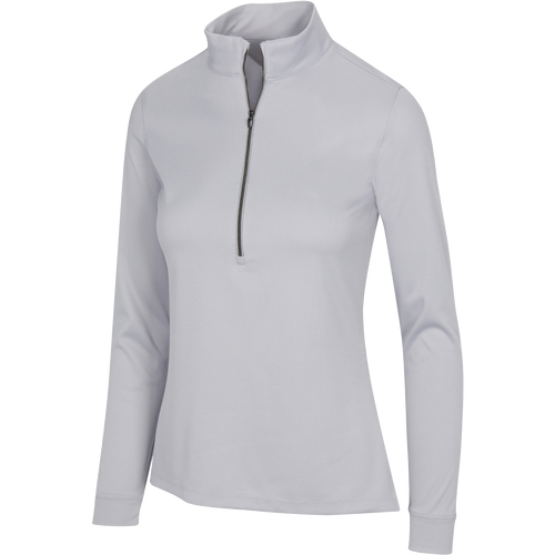 Greg Norman Collection Women's Fairway Half Zip Mock in Shark Grey, Size Small, Polyester