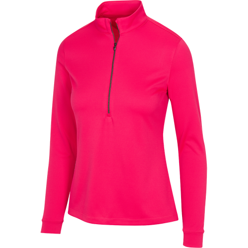 Greg Norman Collection Women's Fairway Half Zip Mock in Pink, Size Medium, Polyester
