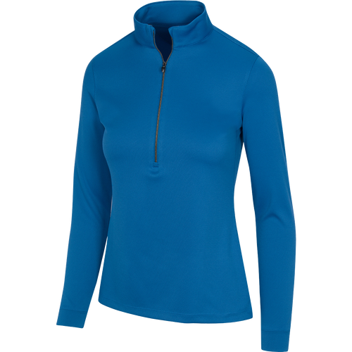 Greg Norman Collection Women's Fairway Half Zip Mock in Cornflower, Size Medium, Polyester