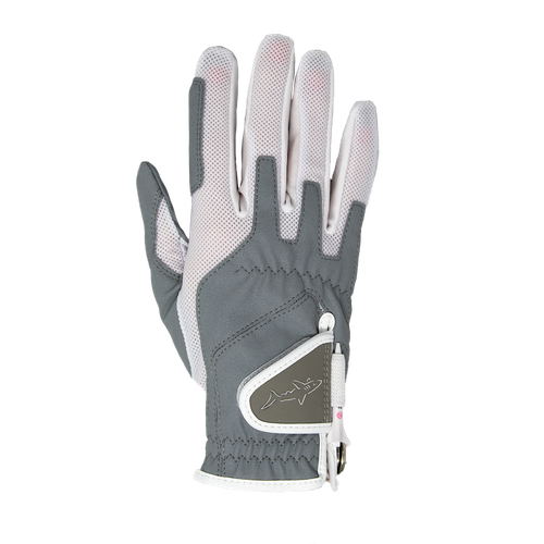Greg Norman Collection Women's Right Hand Synthetic Shark Glove in Grey, Polyester/Spandex