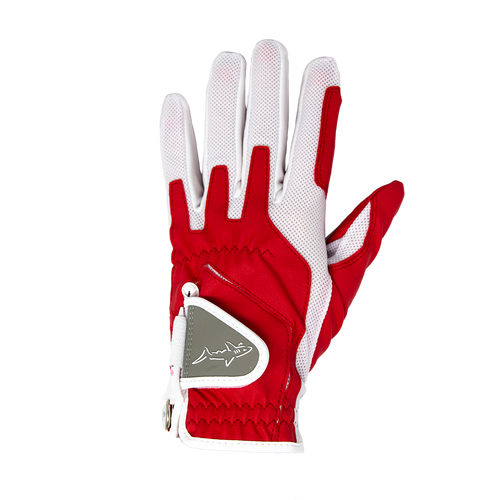 Greg Norman Collection Women's Left Hand Synthetic Shark Glove in Red, Polyester/Spandex