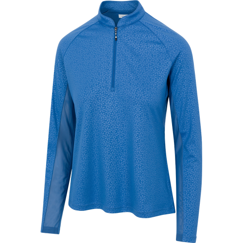 ML75 Retro Flowers Embossed Quarter Zip - Greg Norman Collection