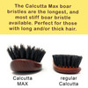 100% Pure Calcutta Wild Boar Bristle Hair Brush, Calcutta Max for Thick or Long Hair, Gentle, Extra Stiff Natural Bristles, Dark Maple Wood Handle, Made in Europe