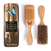 Light Black Walnut Boar Bristle Vented Hairbrush with Gift Box
