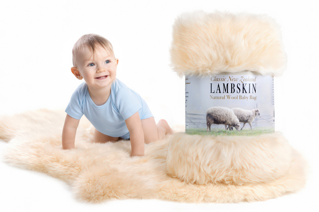 New Zealand Classic Lambskin, Natural Length Wool, Unshorn