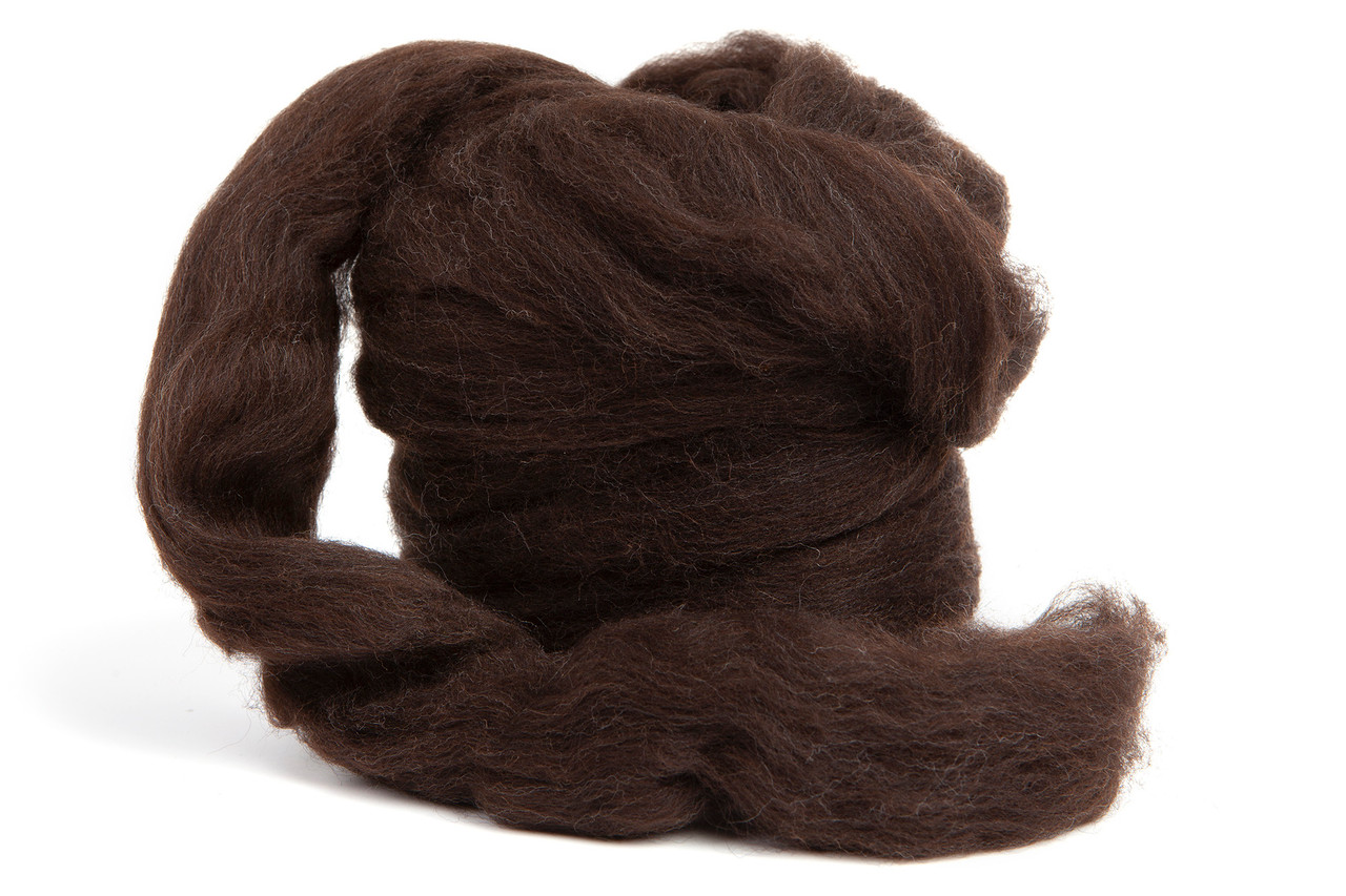 Toffee CORRIEDALE Wool Roving for Felting, Spinning or Weaving - 1