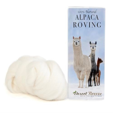 Superfine Baby Alpaca Wool Roving, Ecru, By the Ounce