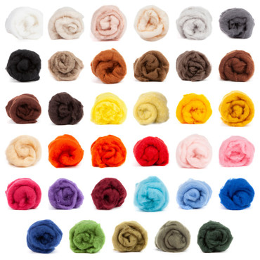 Maori carded wool batts in 35 colors