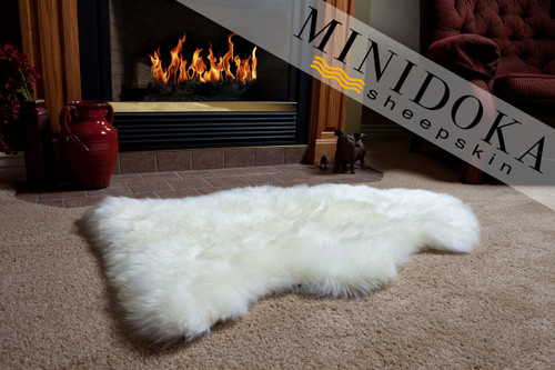 Single pelt ivory sheepskin rug premium grade from Minidoka Sheepskin