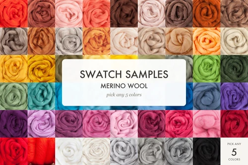 Merino Color Swatch Samples, Pick Up to 5