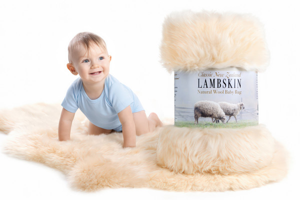 New Zealand Classic Lambskin, Natural Length Wool, Unshorn