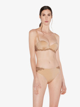 Mittelhoher Slip in Beige aus Lycra® und besticktem Tüll_1