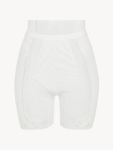 Shorts in Offwhite aus Stretchtüll_0
