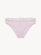 Mittelhoher Slip in Rosa mit Spitze_0