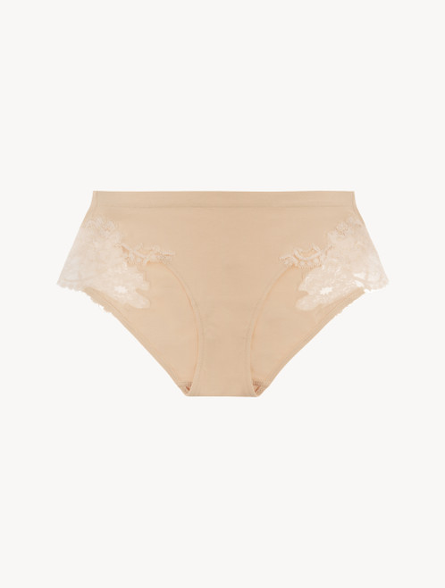 Mittelhoher Slip in Nude aus Baumwolle_1