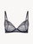 Weicher Bralette in Stahlblau und Schwarz mit Leavers Spitze_0