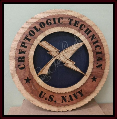 US Navy - Cryptologic Technician - Laser Cut 3D Wood Wall Tribute Plaque 11¼"
