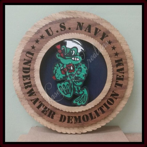 US Navy - Underwater Demolition Team ( UDT ) - Laser Cut 3D Wood Wall Tribute Plaque 11¼"