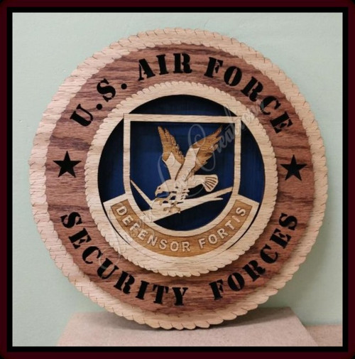 US Air Force - Security Forces - Laser Cut 3D Wood Wall Tribute Plaque
