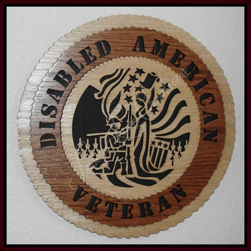 Disabled American Veteran - DAV - Laser Cut 3D Wood Wall Tribute Plaque 11¼"